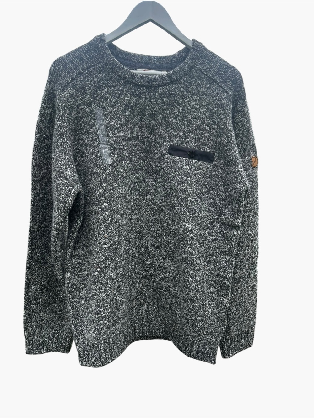 Fjallraven Lada Round Neck Sweater Grey Melange Mens Large L NWT Wool Pullover $